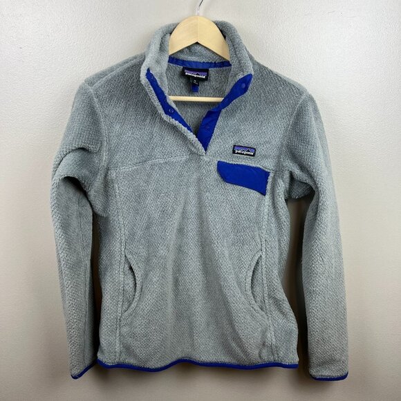 Patagonia Re-Tool T-Snap Fleece Pullover Jacket Womens Size Medium Gray Outdoor - Picture 1 of 11